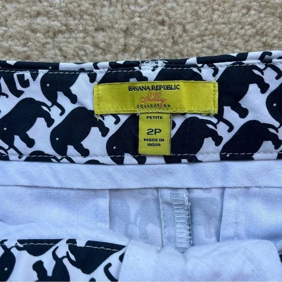 Banana Republic Milly Women's Blue & White Elephant Chino Shorts - 2P - VGUC - Picture 4 of 9